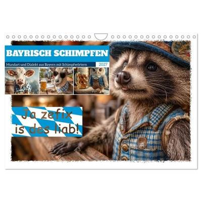 Bayrisch schimpfen - Mundart und Dialekt aus Bayern mit Schimpfwörtern (Wandkalender 2027 DIN A4 quer), CALVENDO Monatskalender