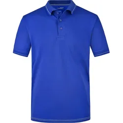 Elastic Polo-Shirt "JN569" - M - royal/white