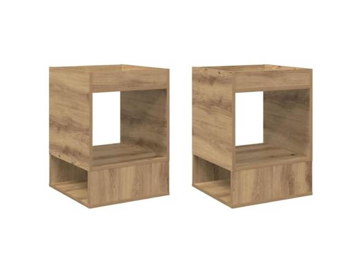 LKJephalotrope Beistelltisch 2er Set Artisan-Eiche 40x40x56cm Zweiteilige Nachttische für Schlafzimmer oder Flur mit praktischer Ablagefläche und pflegeleichter Beschichtung.