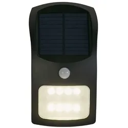 Wandleuchte Außenleuchte LED Solarleuchte Gartenlampe Sensor Schwarz H 20 cm