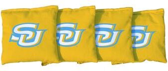 Skip's Garage Southern Jaguars Yellow Cornhole Bags