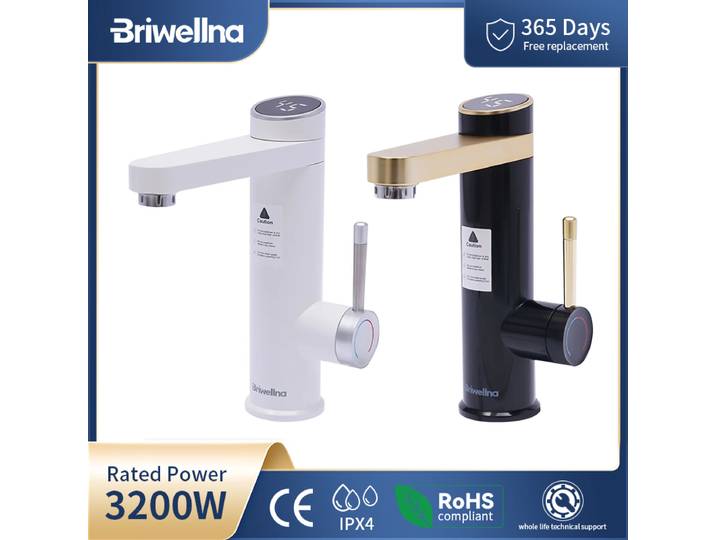 Briwellna chauffe-eau robinet coulant 220V chauffe-eau électrique sans réservoir robinet bec pivotant robinet électrique chauffe-eau Geyser