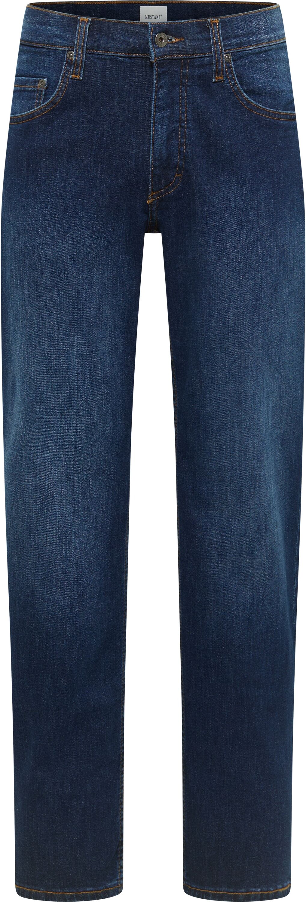 Straight-Jeans MUSTANG "Herren Style Big Sur Straight", Herren, Gr. 38, Länge 36, blau (882 dunkelblau), Denim/Jeans, 99% Baumwolle, 1% Elasthan, unifarben, straight fit, Jeans Straight-Jeans 882 dunkelblau 38, Länge 36