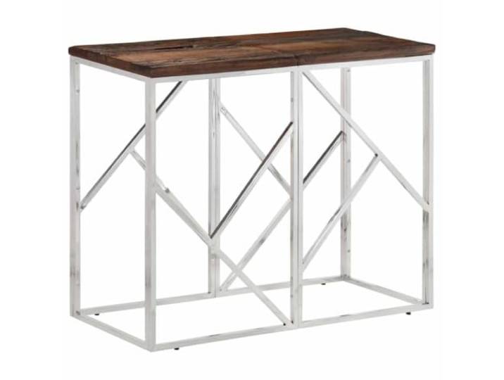 GPWERSDF Konsolentisch Silbern Edelstahl Massivholz Robust, Pflegeleicht, Schmutzabweisend, Modernes Design für Flur