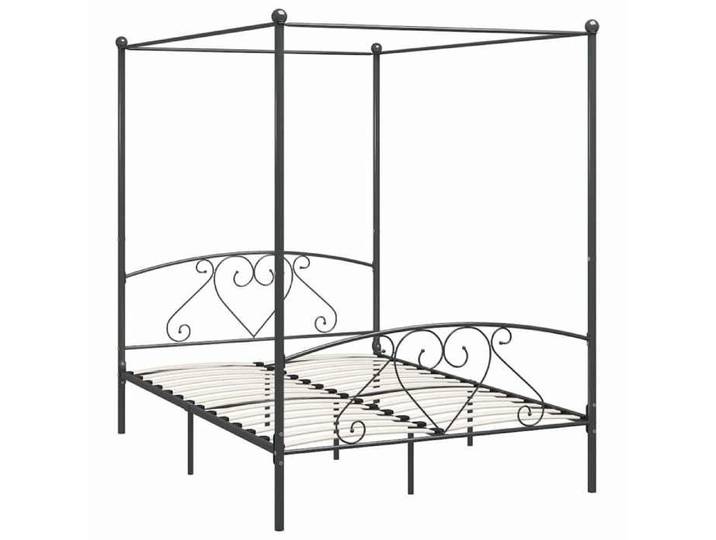 BONNE&7515 Cadre de lit à baldaquin sans matelas gris métal 160x200 cm(VIDAXL)