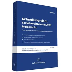 SchnellübersichtSozialversicherung2026Melderecht, Fachbücher von Manfred Geiken