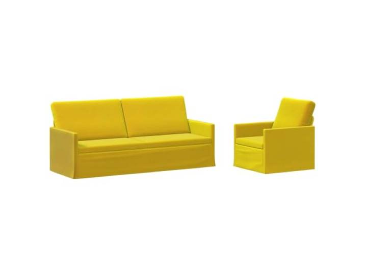 vidaXL Sofa-Set 2 pcs Gelb Samt (V) Samtpolsterung für Komfort und Style, Metallrahmen sorgt für hohe Stabilität, Für maximalen Komfort gemacht