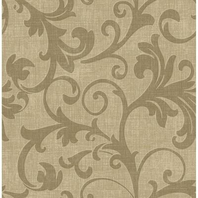 Seabrook Designs Balian Scroll Unpasted Wallpaper
