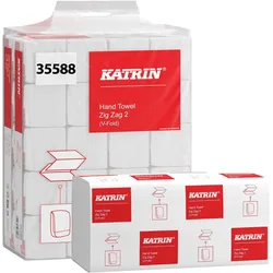 Elos Falthandtuch Katrin Classic ZZ 2 L244xB230ca. mm weiss 2-lagig ZickZack, Haushaltspapier, Weiss