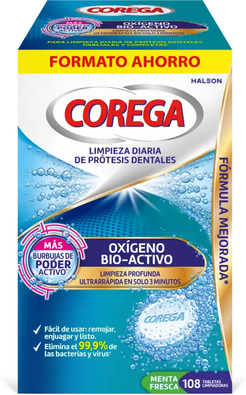 Corega Bioactive Oxygen Dental Prosthesis Cleaning 108 Units
