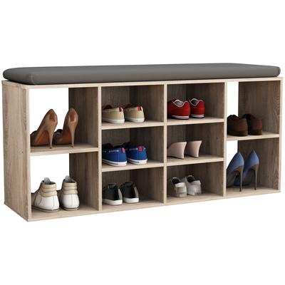 Schuhregal VCM "Holz Regal Schuhschrank Schuhregal Hinsol S", braun (sonoma, eiche), B:104cm T:30cm, Regale, Schuhregal