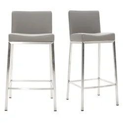 Design-Hocker 66 cm Grau 2er-Set EPSILON