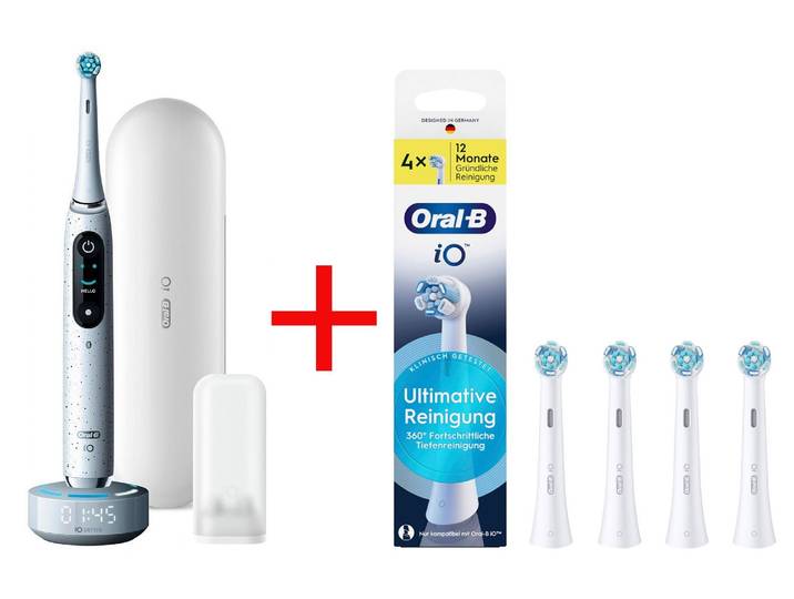 Elektrische Zahnbürste ORAL-B iO 10 , weiss (stardust weiß), ElektrozahnbürstenB:2,5cm H:25,3cm T:2,5cm, Kunststoff, Elektrische Zahnbürste, Magnet-Technologie, iOsense, 7 Putzmodi, Farbdisplay & Lade-Reiseetui, B:2,5cm H:25,3cm T:2,5cm