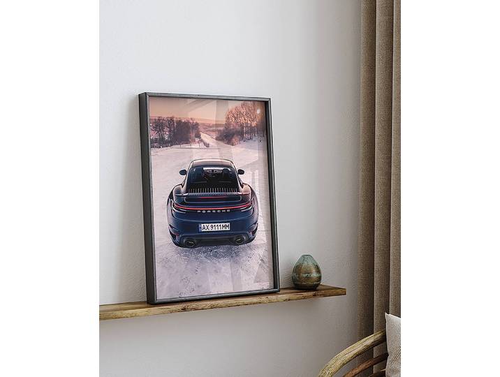 Bild Porsche 911 Turbo S Rahmen: Buche Massiv, lackiert Abdeckung: Acrylglas Multicolor 32 x 42cm
