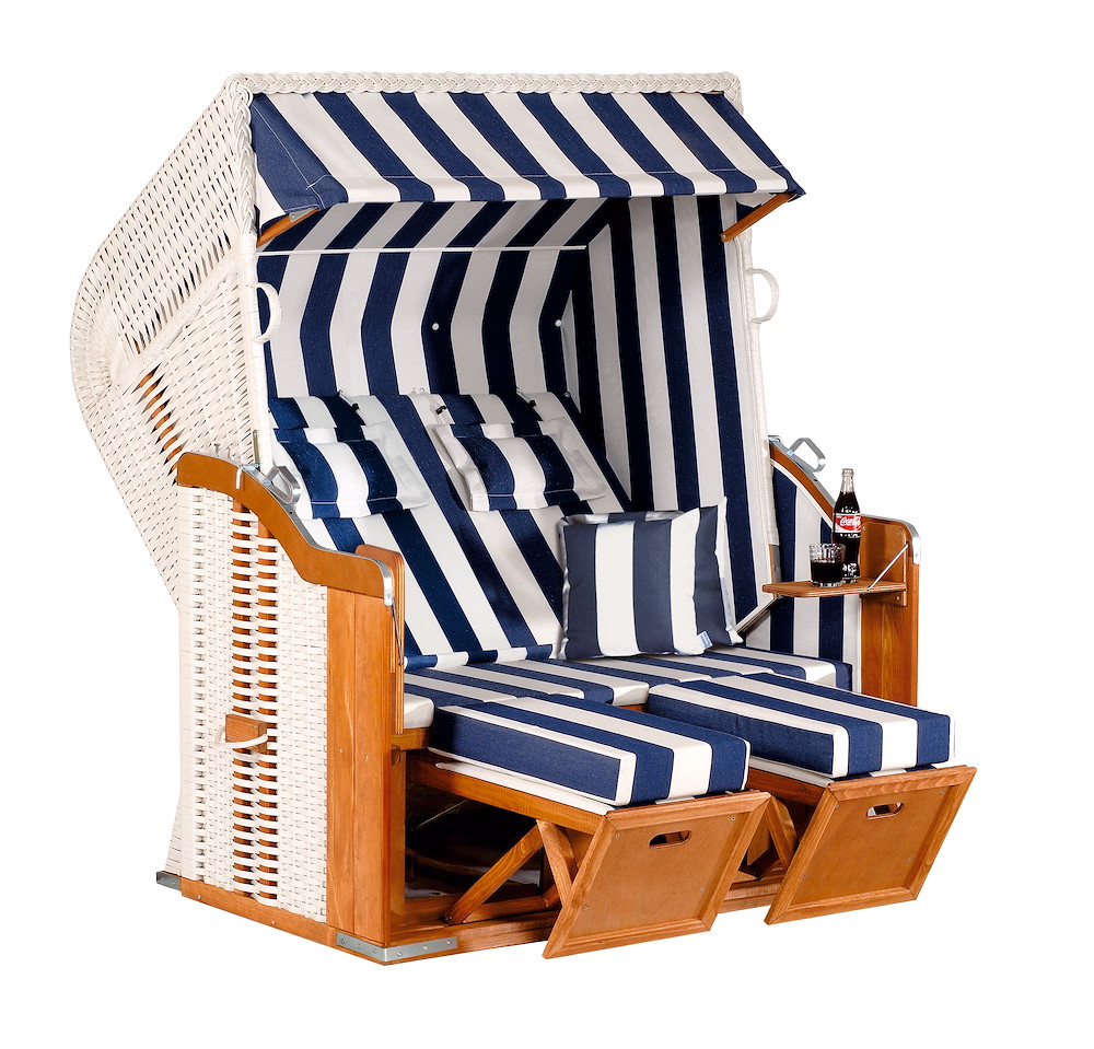 MUESING Strandkorb Rustikal 250XL PLUS PVC-KS weiß, Nord. Fichte 16884442
