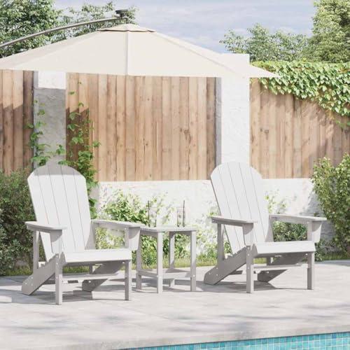 2-teiliger weißer Gartenstuhl aus Polyethylen, 82x74x92cm, Adirondack-Stuhl für den Außenbereich, Pool, Kamin, Terrasse, Balkon und Hinterhof