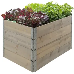 Hochbeet aus Holz 120x80x80 cm Palettenrahmen 4-teilig stapelbar Pflanzbeet Garten Balkon in grau