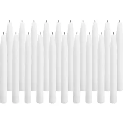 Spitzkerzen 20er Set Weiss – Stilvolle Tafelkerzen – Hohe Qualität, lange Brenndauer für festliche Anlässe, Adventskranz & Deko