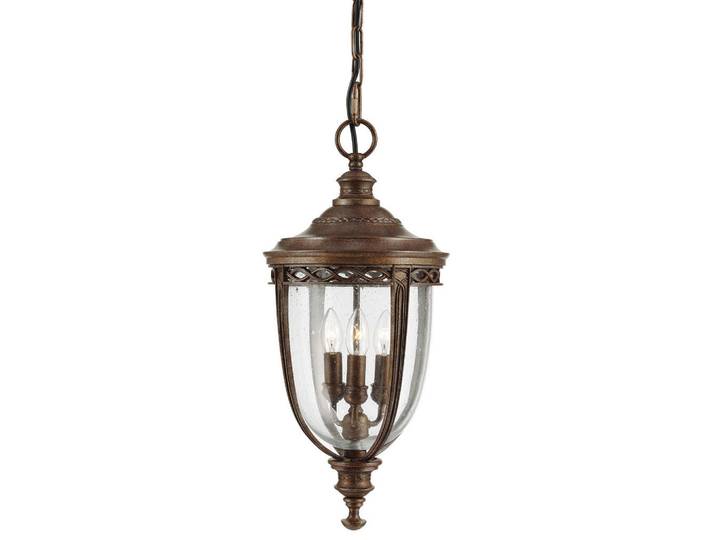 Elstead Lighting Aussenhängeleuchte English Bridle, Bronzefarben, Metall, Glas, 68 cm, RoHS, Lampen & Leuchten, Außenbeleuchtung, Außendeckenleuchten