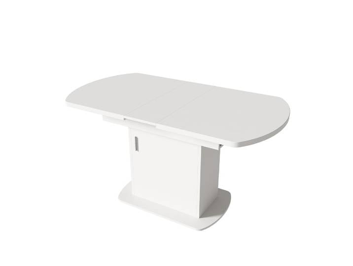 Table à manger extensible rangement 110/130 cm, blanc
