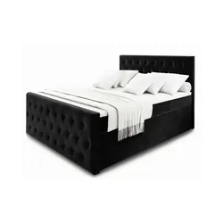 MASSENO Boxbett mit Bettkasten  ¦ schwarz ¦ Maße (cm): B: 180 H: 120