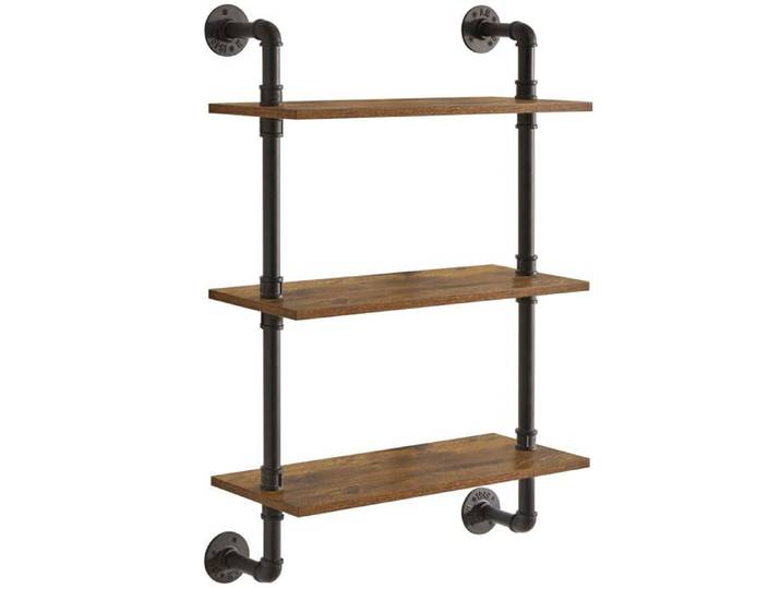 Etagère murale - YMYNY - Modèle échelle - Métal et panneaux de particules - Vintage - 3 niveaux
