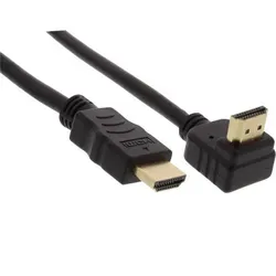 INLINE HDMI Kabel, gewinkelt, Stecker/Stecker, schwarz, 5m, verg. Kontakte