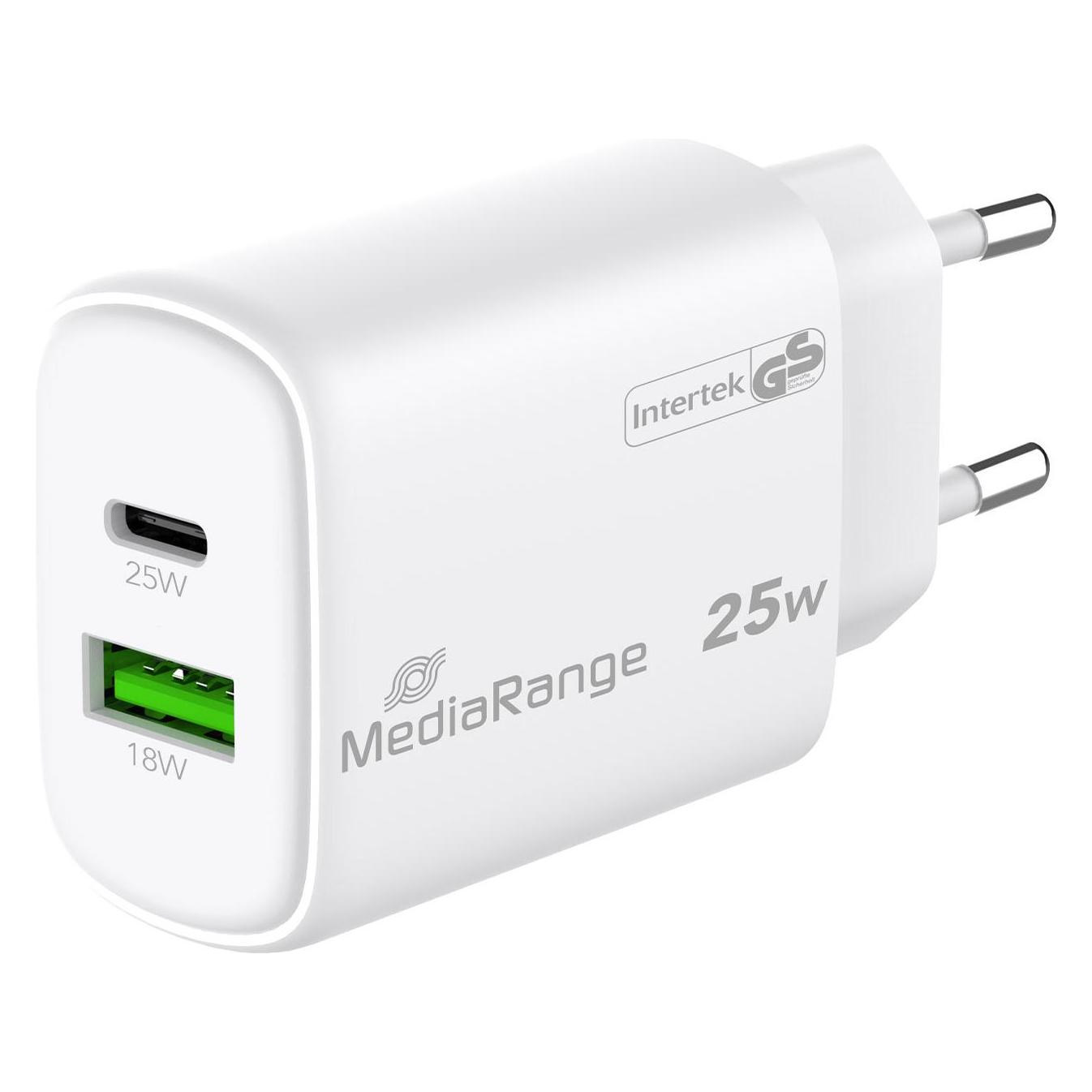 MediaRange MRMA112 Ladegerät für Mobilgeräte Weiss Indoor (25 W, 1 Port) (MRMA112)