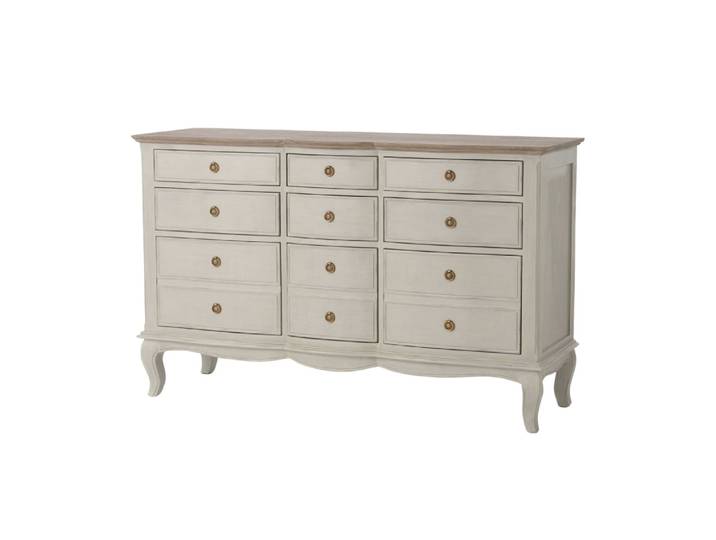 Commode baroque 9 tiroirs amande