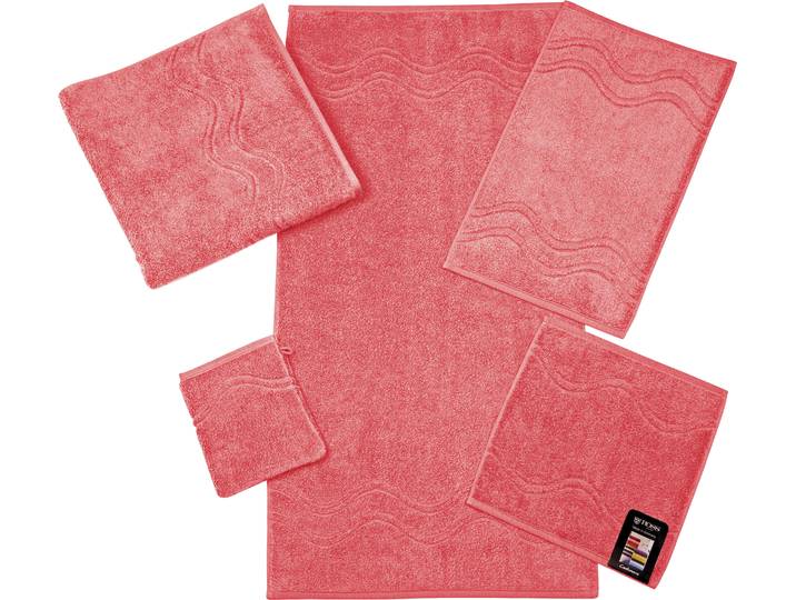 Seiftuch ROSS Cashmere feeling , rosa (flamingo), B:30cm L:30cm, Frottier, Baumwolle, Handtücher, Seiftuch, mit Wellen-Bordüre