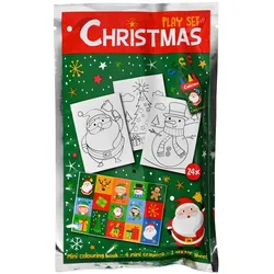 Leckerli-Set Weihnachts-Malset mit Buntstiften und Aufklebern