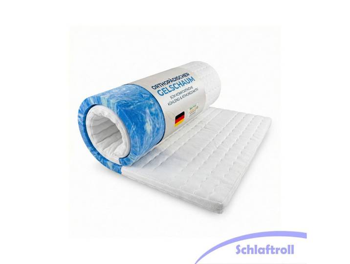 Schlaftroll, Topper 7 Zonen Gelschaum Topper – 8 cm Premiumkomfort, 90x200. 140x200 und weitere Größen