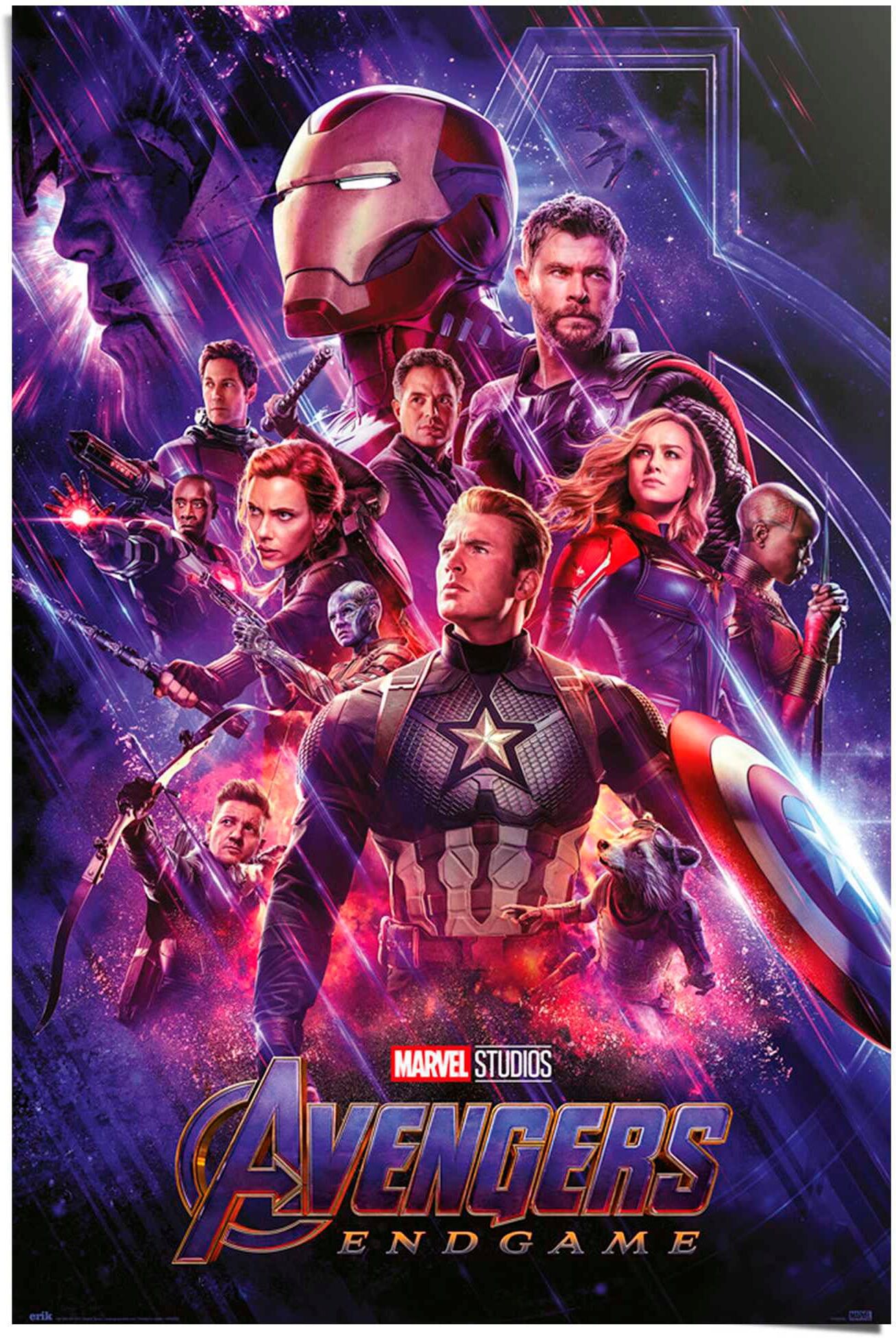 Reinders! Poster REINDERS "Marvel Avengers - endgame one sheet", bunt (farbe bild(er): bunt), B:61cm H:91,5cm T:0,1cm, Papier, Bilder, Poster farbe bild(er): bunt B/H/T: 61cm x 91,5cm x 0,1cm