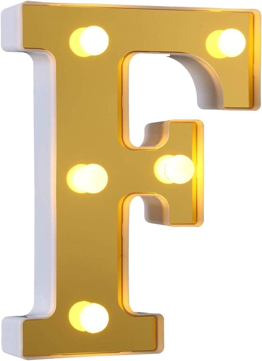 LED Alfabet Cijfer Lamp Goud - Verlichte Letter en Nummer Decoratie op Batterijen