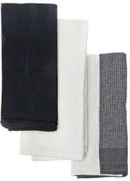 IH Casa Decor Kitchen Towel Set Of 3 PCs Block Print Waffle Black