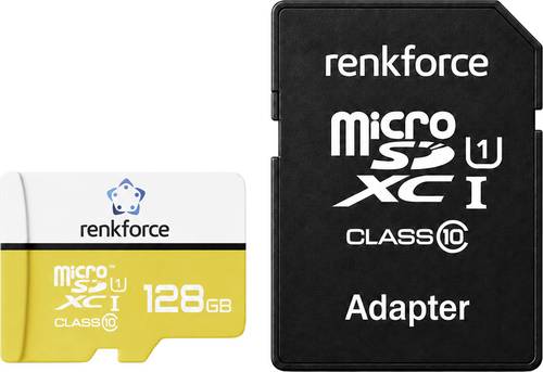 Renkforce RF-mSDXC-128GB microSDXC-Karte 128GB Class 10, UHS-Class 1, UHS-I inkl. SD-Adapter