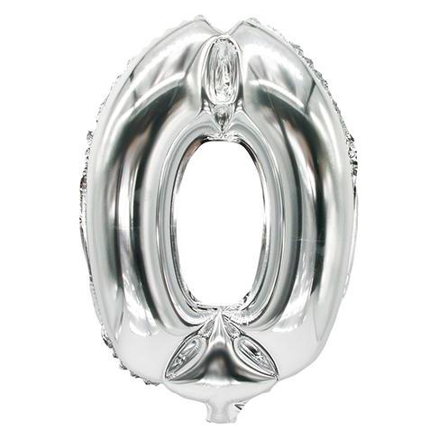 Papstar Folienballon "Zahlen", Ziffer: 0, silber (1x) (86830)
