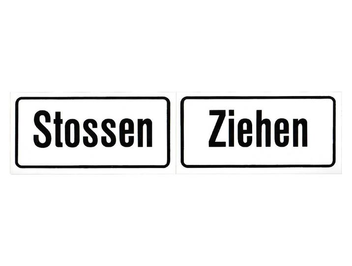 Schild Stossen und Ziehen 20 × 5 cm