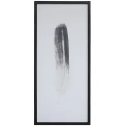 Chic Antique Bild mit Federnmotiv und schwarzem Rahmen, Motiv 2