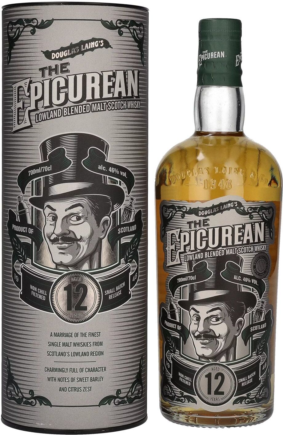 Douglas Laing & Co. Douglas Laing THE EPICUREAN 12 Years Old Lowland Blended Malt 46% Vol. 0,7l in Geschenkbox