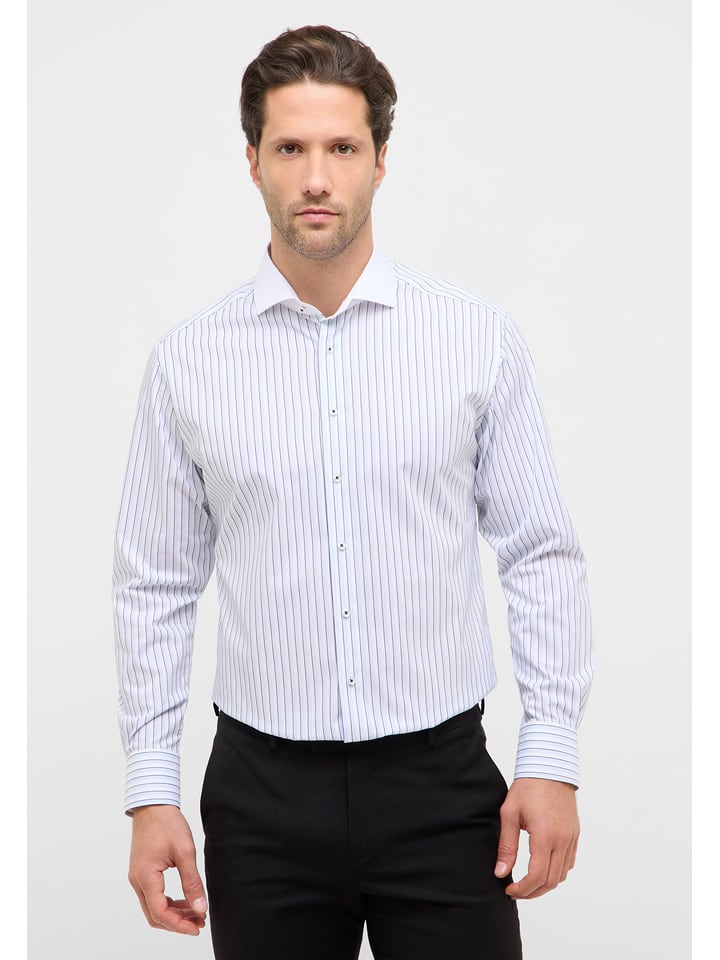 Eterna Hemd - Modern fit - in Weiß/ Hellblau - 44