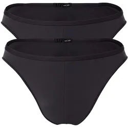 HOM Herren Micro Briefs Plumes 2er Pack - Ultralight Microfiber, Slip, Unterwäsche, Stretch, einfarbig Anthrazit / M