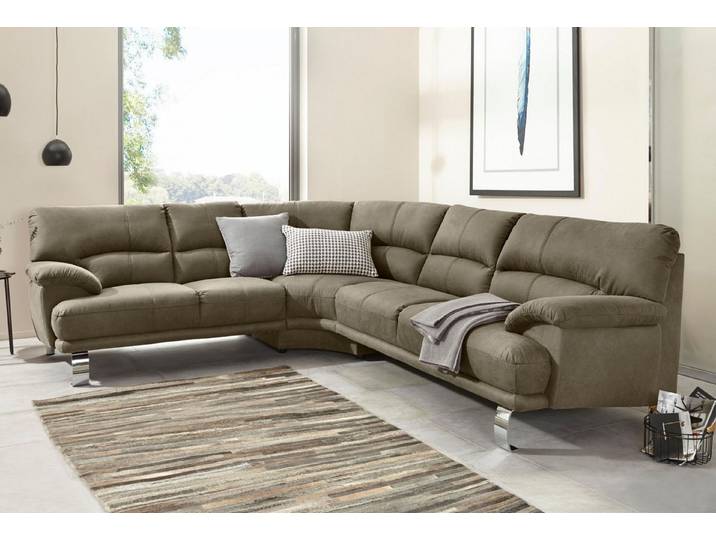 TRENDMANUFAKTUR Ecksofa Cecilia II, in italienischen Design, bequem, hoher Sitzkomfort, L-Form, extrabreite Armlehnen für noch mehr Sitzkomfort