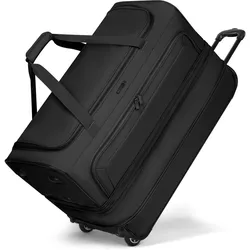 Redolz Duffle Essentials 2 Rollen Reisetasche 70 cm mit Dehnfalte, Koffer, Schwarz