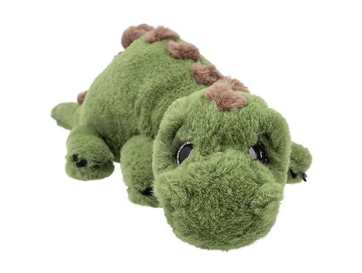 Depesche 12653 Dino World Knuffeldier dinosaurus met groene vacht en glitterogen, ca. 50 cm grote pluche dino