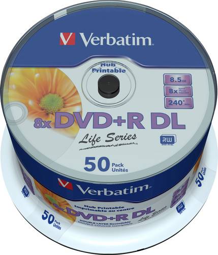 Verbatim 97693 DVD+R DL Rohling 8.5GB 50 St. Spindel Bedruckbar