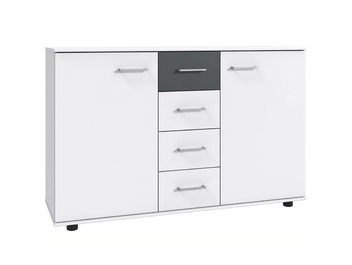 Lomadox Kommode TREVISO-43, Schlafzimmerkommode Schlafzimmerschrank Schrank 130 cm breit weiß