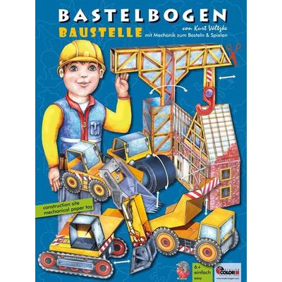 Baustelle Bastelbogen Baufahrzeuge basteln Ausschneidebogen