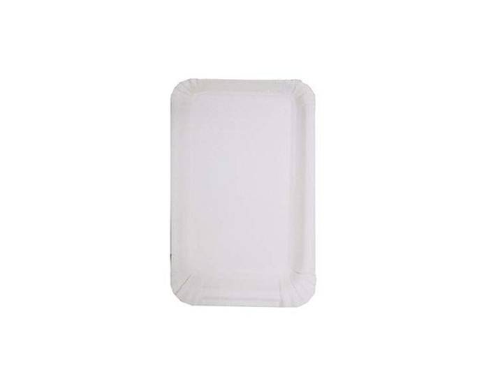 tradingbay24 Teller, Pappe [rc] eckig 10 cm x 16 cm Weiss tbU95641 Einwegteller Pappteller, 3000 Stück