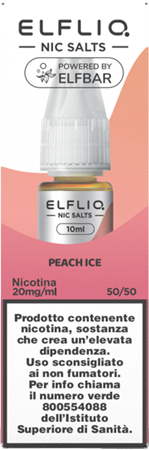 Elfbar Elfliq Peach Ice Liquido Pronto 10ml Pesca Ghiaccio